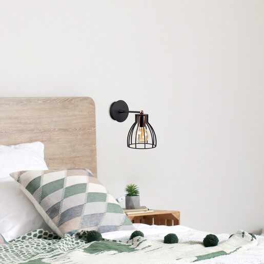 Zidna svjetiljka KEMAH, E27, crna