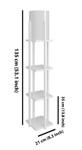 Podna svjetiljka polica NORA, E27, bijela