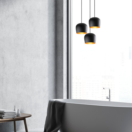 Visilica TRIS, 3 x E27  crna