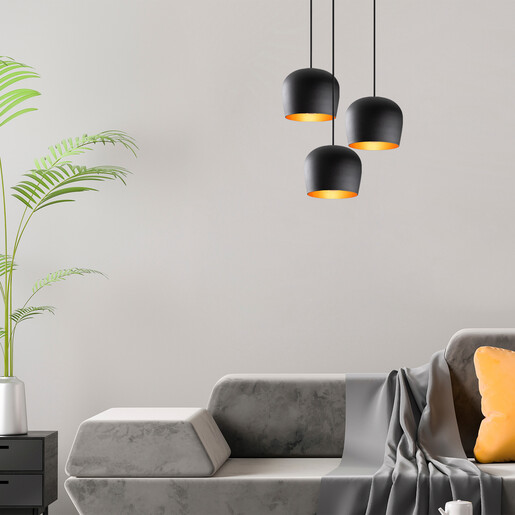 Visilica TRIS, 3 x E27  crna