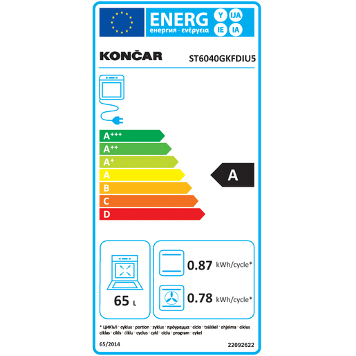 Končar štednjak ST6040GKFDIU5