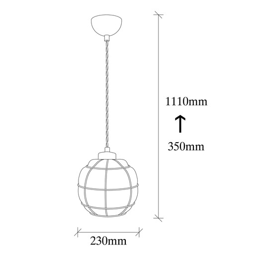 Visilica SAFDERUM, E27, bakrena