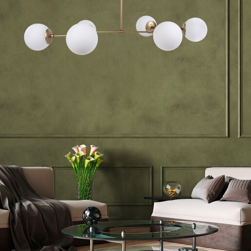 Visilica DAMAR, 6 x E27, zlatno/bijela