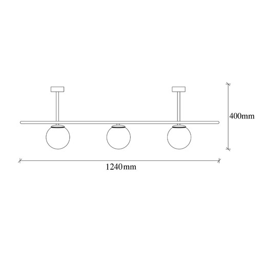 Visilica ABAKUS, 4 x E27, crno/bijela