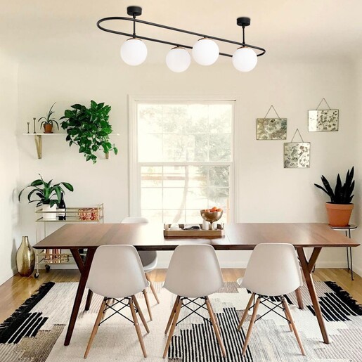 Visilica ABAKUS, 4 x E27, crno/bijela