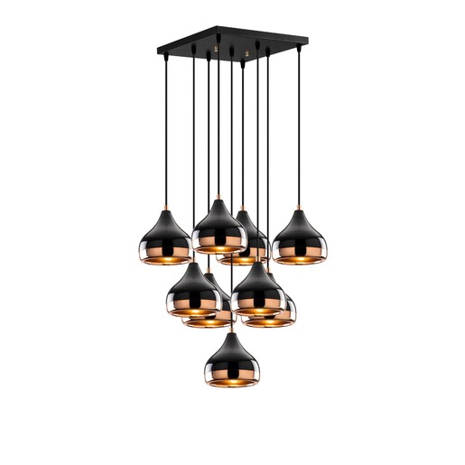 Visilica YILDO ROUND, 9 x E27, crna