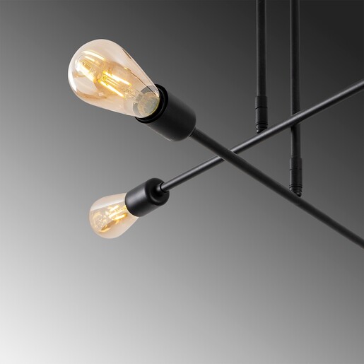 Stropna svjetiljka FLOWER, 4 x E27 , crna