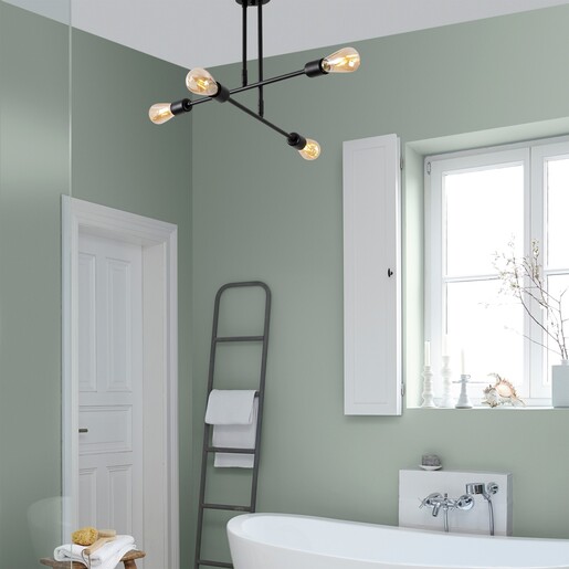 Stropna svjetiljka FLOWER, 4 x E27 , crna