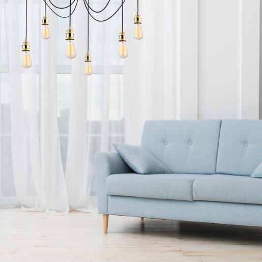 Visilica KABLUNI, 6 x E27, zlatna