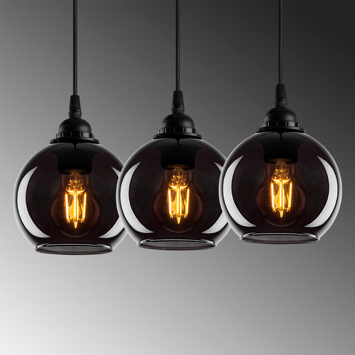 Visilica SMOKED 2, 3 x E27, crna