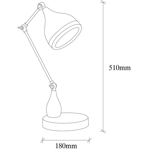 Stolna svjetiljka SLATE, E27, crno/bakrena