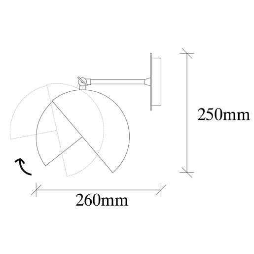 Zidna svjetiljka SHARK, E27, crno/zlatna
