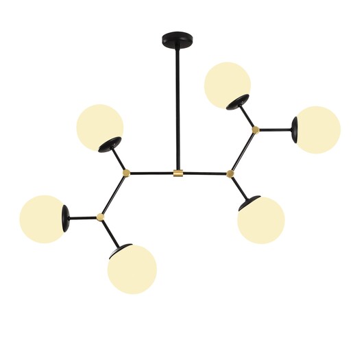 Visilica DAMAR L, 6 x E27, crno/bijela