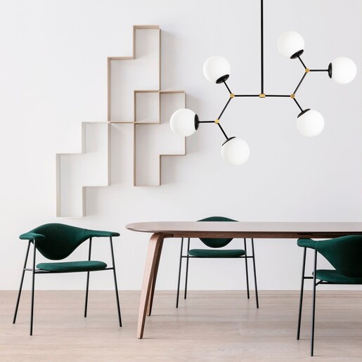 Visilica DAMAR L, 6 x E27, crno/bijela