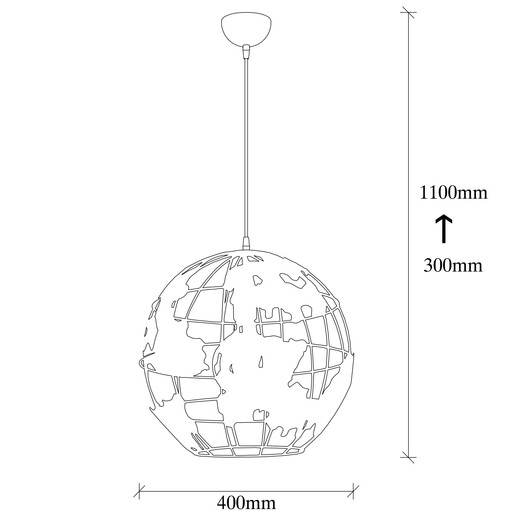 Visilica FELLINI, E27, crna