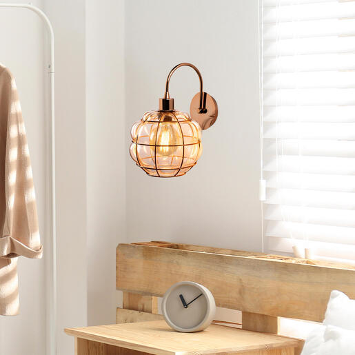 Zidna svjetiljka SAFERUM, E27, bakrena