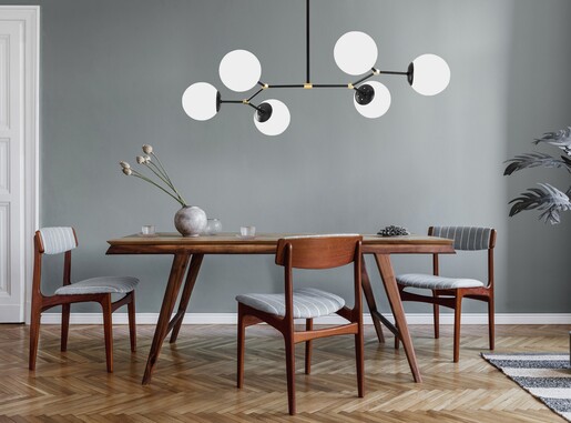 Visilica DAMAR, 6 x E27, crno/bijela