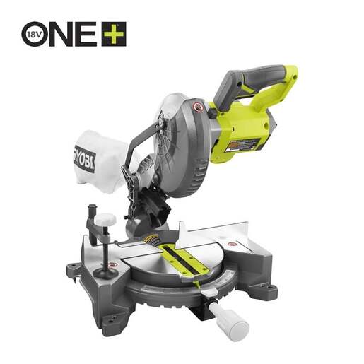 RYOBI akumulatorska nagibna pila EMS190DC - 18V ONE+, list pile 190mm/24z, kutovi rada 0,15, 22.5, 31.6 i 45º i nagib  0-45º, laser za označavanje mjesta reza - SAMO ALAT