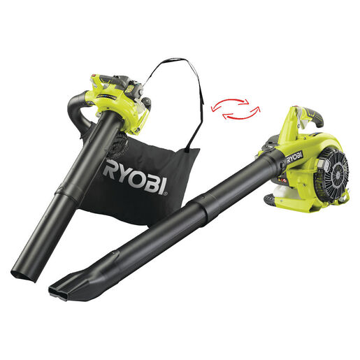 RYOBI motorno puhalo/usisavač RBV26B - 26cc POWR LT2™ 2-taktni motor 0,75kW/1,0KS, torba 40l, masa 4,3kg