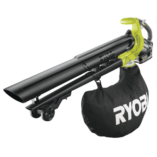 RYOBI akumulatorsko puhalo/usisavač RBV1850 - 18V ONE+, BL motor, vreča 45l, masa 5,2kg, 1 x akumulator 5,0Ah, punjač