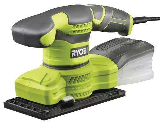 RYOBI vibracijska brusilica RSS200-G - 200W, vibracije 12000/min, 1,9kg, brusni papiri 2 x 60g; 1 x 100g; 1 x 150g