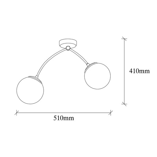 Visilica KROMOZOM, 2 x E27, crno/bijela
