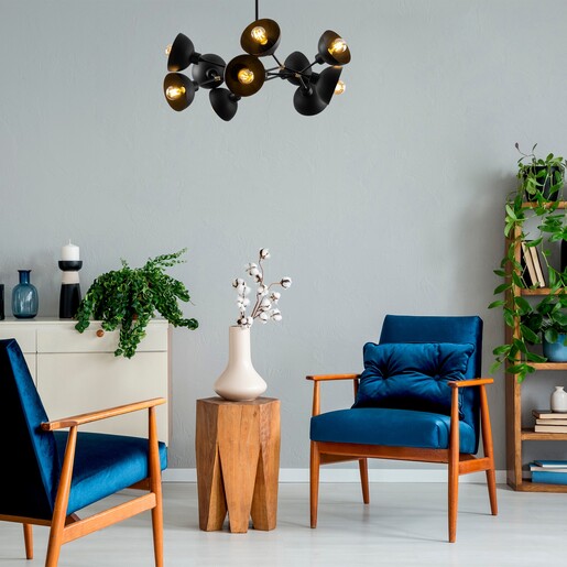 Visilica DRAM, 10 x E27, crna