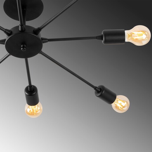 Visilica RAY, 8 x E27, crna