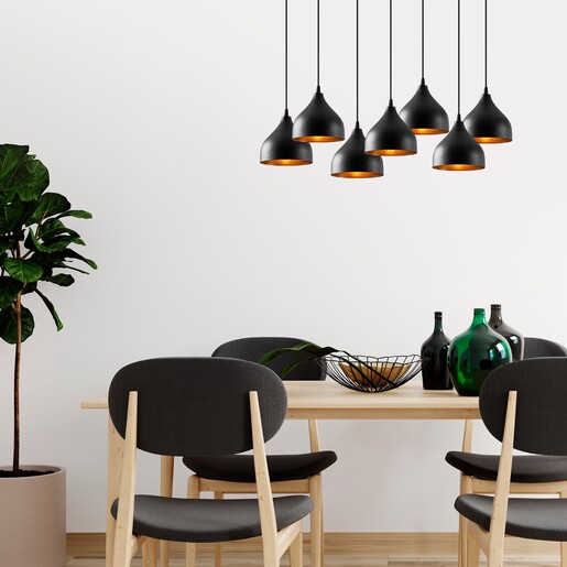 Visilica SMITH, 7 x E27, crna