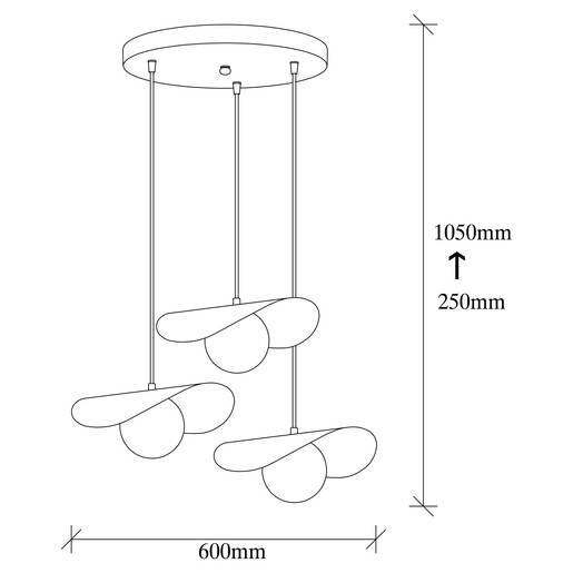 Visilica VATOZ 61 41, 3 x E27, crna