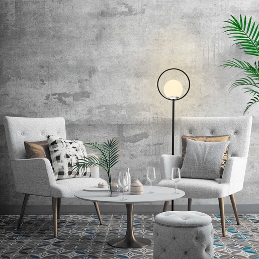 Podna svjetiljka LIK 4071, E27, crno/bijela