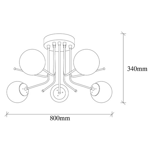 Visilica DAISY 1467, 4 x E27, crna