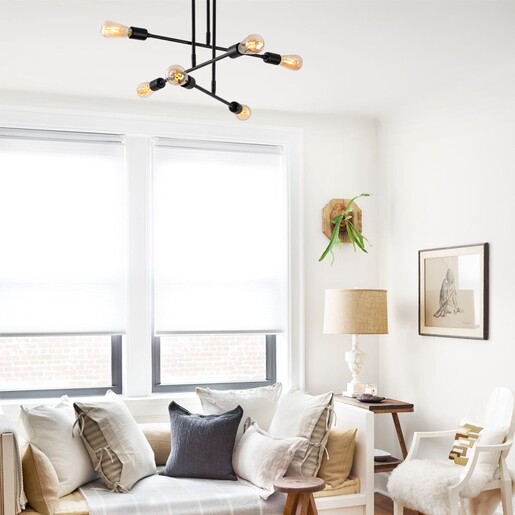 Visilica FLOWER L, 6 x E27, crna