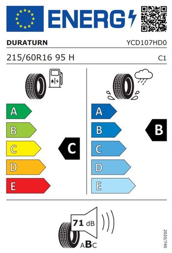 Duraturn 215/60R16 95H MOZZO 4S+, Pot: C, Pri: B, Buka: 71 dB