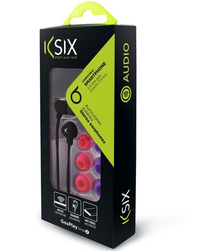 KSIX stereo slušalice s mikrofonom, Go&Play, crne