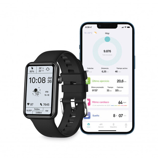 KSIX Tube, pametni sat, crni