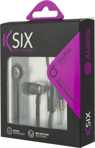 KSIX stereo slušalice s mikrofonom, crne