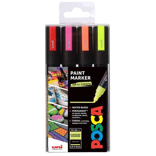 Uni pak marker Posca pc-5m, fluorescentne boje 4/1
