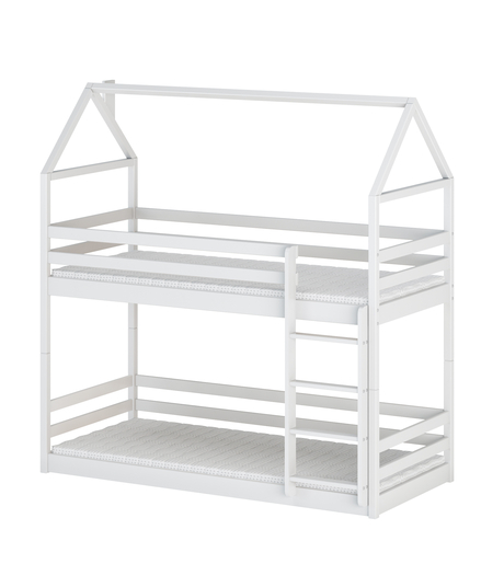 Drveni dječji krevet na kat Axel, 190 x 90 cm, bijeli