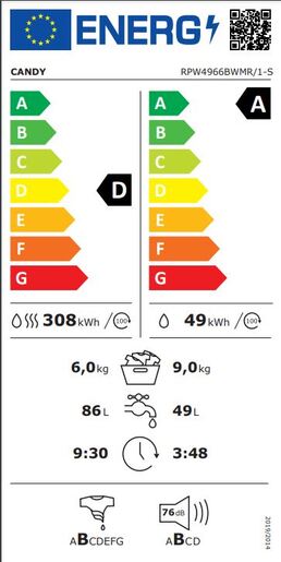 Candy perilica sušilica RPW4966BWMR