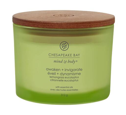 Chesapeake Bay mirisna svijeća,  fitilja awaken & invigorate, lemongrass eucalyptus, 312 g