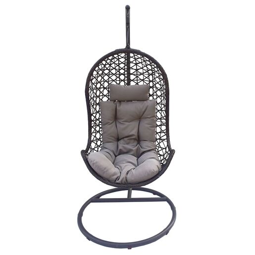 Viseća fotelja s jastukom, 119x82x62 cm, siva