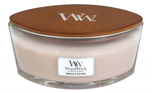 WoodWick mirisna svijeća, Elipse, Vanilla & Sea Salt