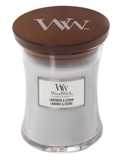WoodWick mirisna svijeća, Medium, Hourglass Lavender & Cedar