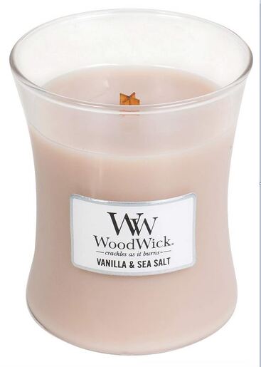 WoodWick mirisna svijeća, Medium, Vanilla & Sea Salt