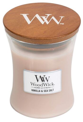 WoodWick mirisna svijeća, Medium, Vanilla & Sea Salt