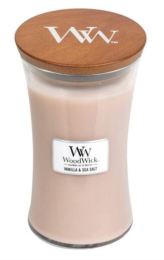 WoodWick mirisna svijeća, Large, Vanilla & Sea Salt