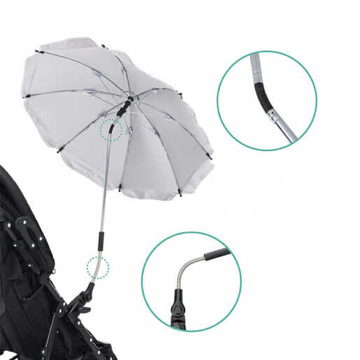 Fillikid suncobran Easy Fit, sivi