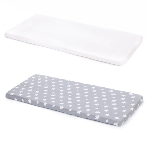 Fillikid plahta Jersey 140x70cm, 2 komada, siva i bijela