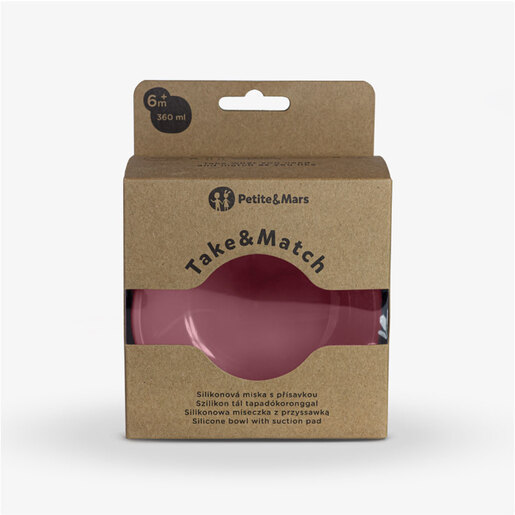 Petite&Mars silikonska zdjelica s vakuumom Take&Match, Dusty Rose